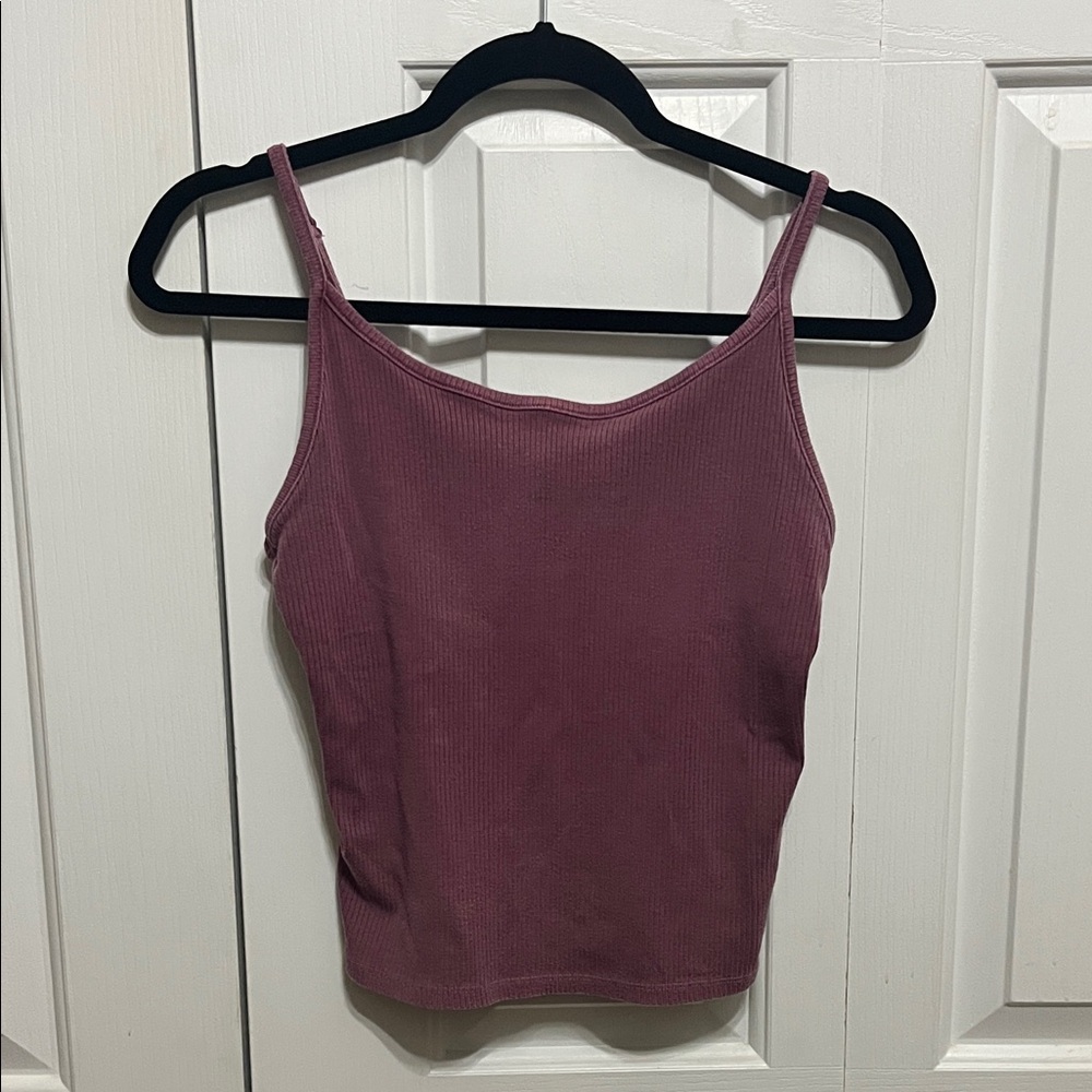 American Eagle Outfitters Ribbed Spaghetti Strap Tank - Dusty Rose